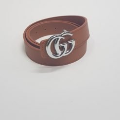 Mens GG Leather belt with G buckle - (9449)
