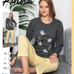 Ladies Long Sleeve Pyjama Set (T-0948-B30)
