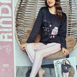 Ladies Long Sleeve Pyjama Set (T-5777-B72)