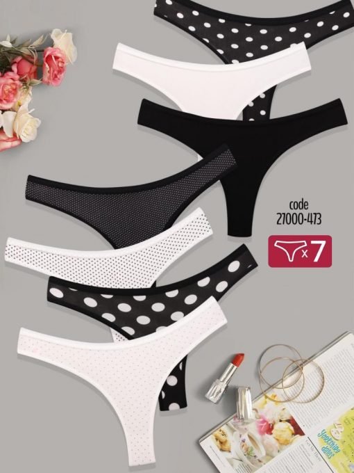 Women’s 7Pack Cotton Tanga Panties (3878 A88) TOP QATAR SHOP