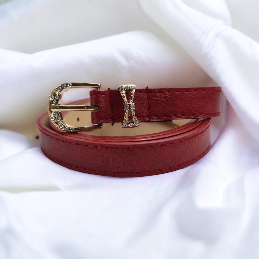 Womens leather belt (21764REDA02) TOP QATAR SHOP