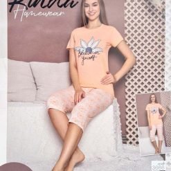 Womens Short Sleeve Pajama Set (T-3666-B09)