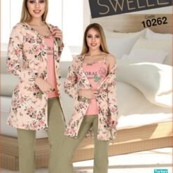 Ladies Pyjama Set 3 PCS  (T-10262-B89)